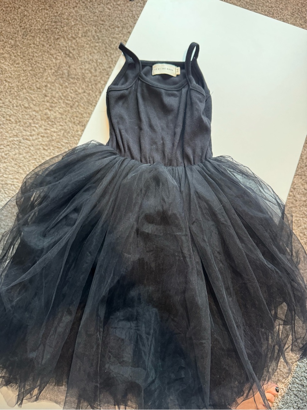 Girls Black Tulle Tank Dress - Classic Ballet Style
